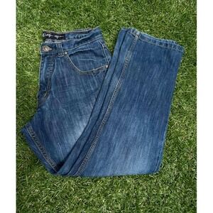 Brooklyn Xpress Mens Straight Leg Jeans Blue Denim W30‎ L30 Indigo Wash